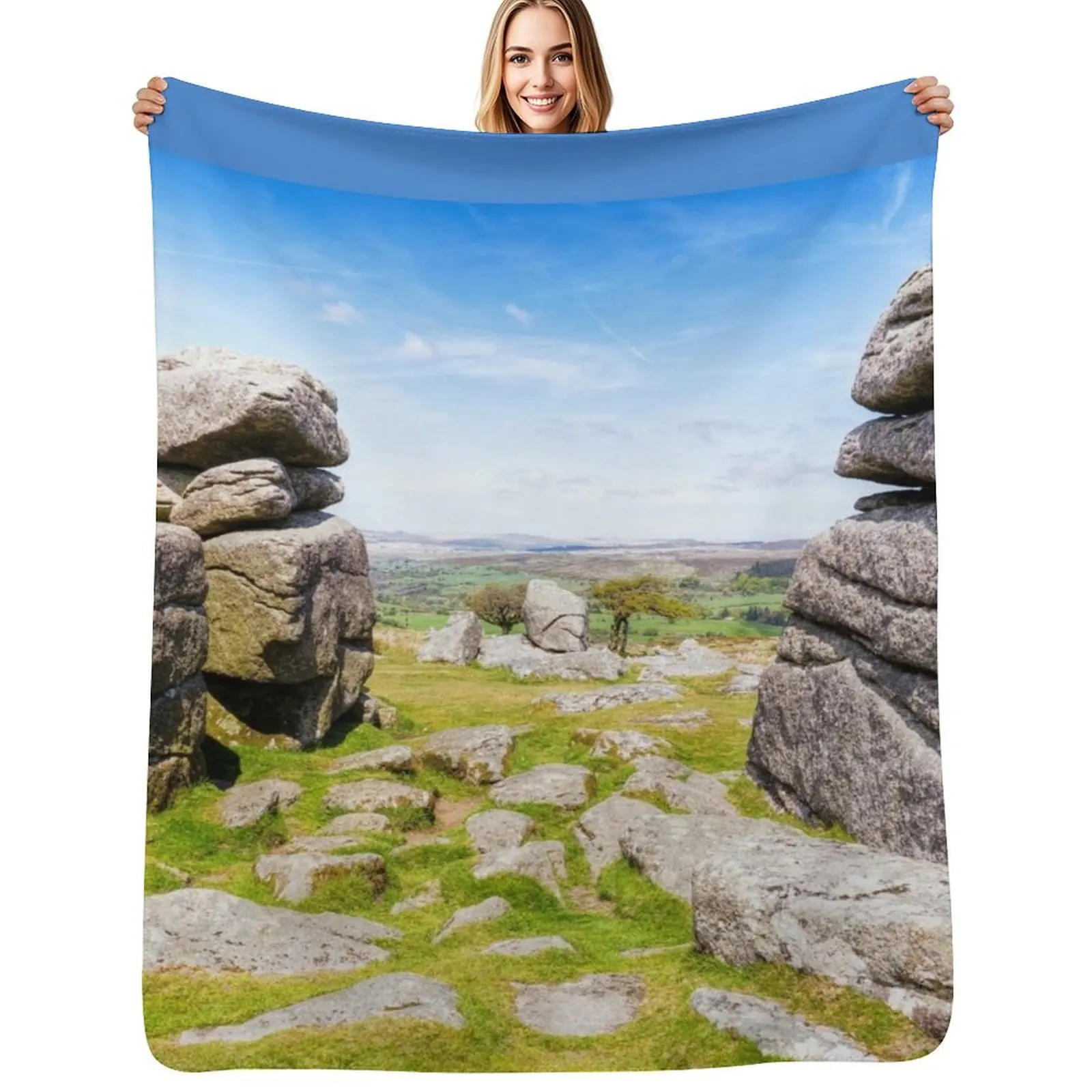 

Dartmoor National Park, Devon, UK Throw Blanket Modern Design Soft Blanket for Home Decor