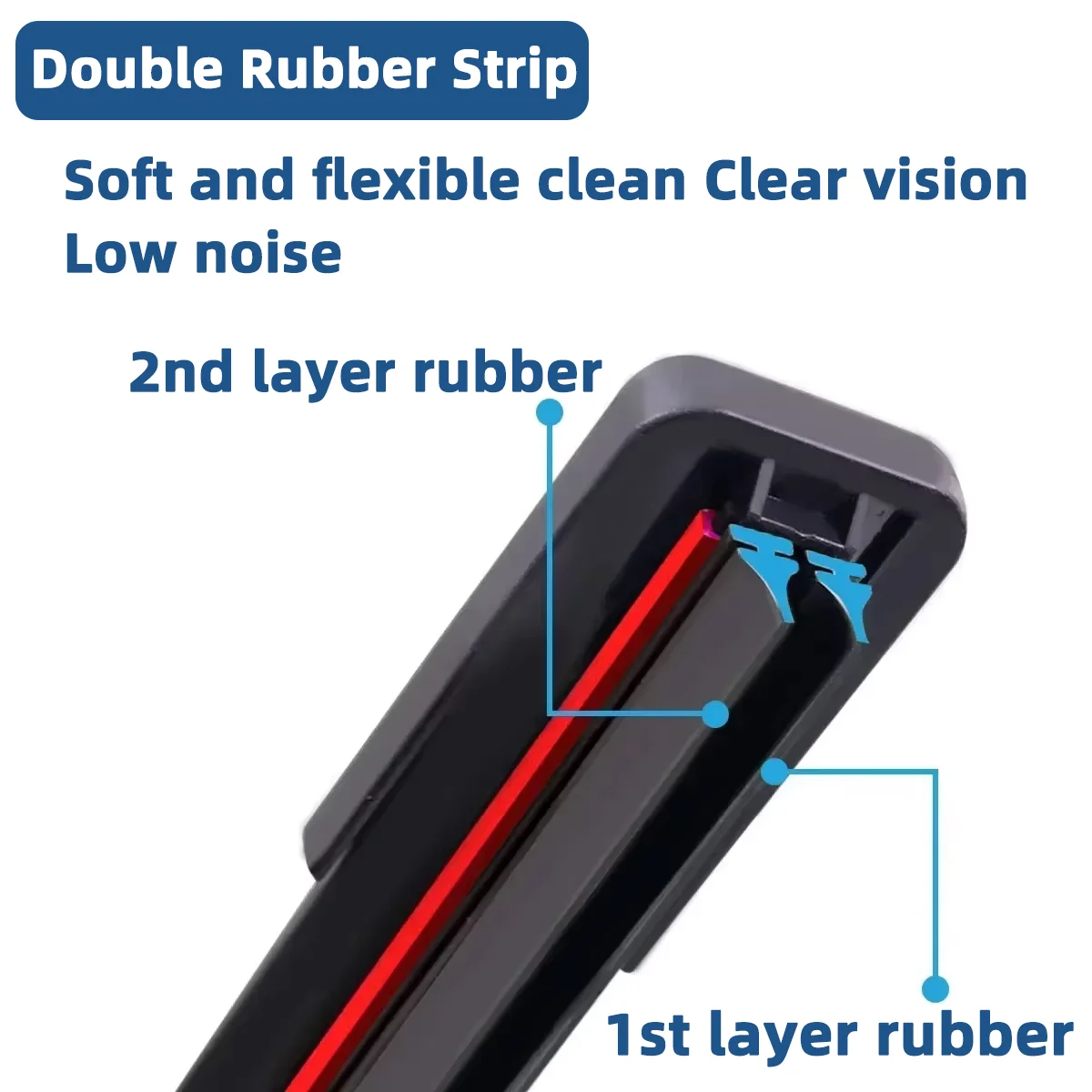 1PC Car Front Wiper Blade Dual Rubber Multiple Interface Windshield Upgrade Car Parts J/U Hook Selection Multifunctional Wiper