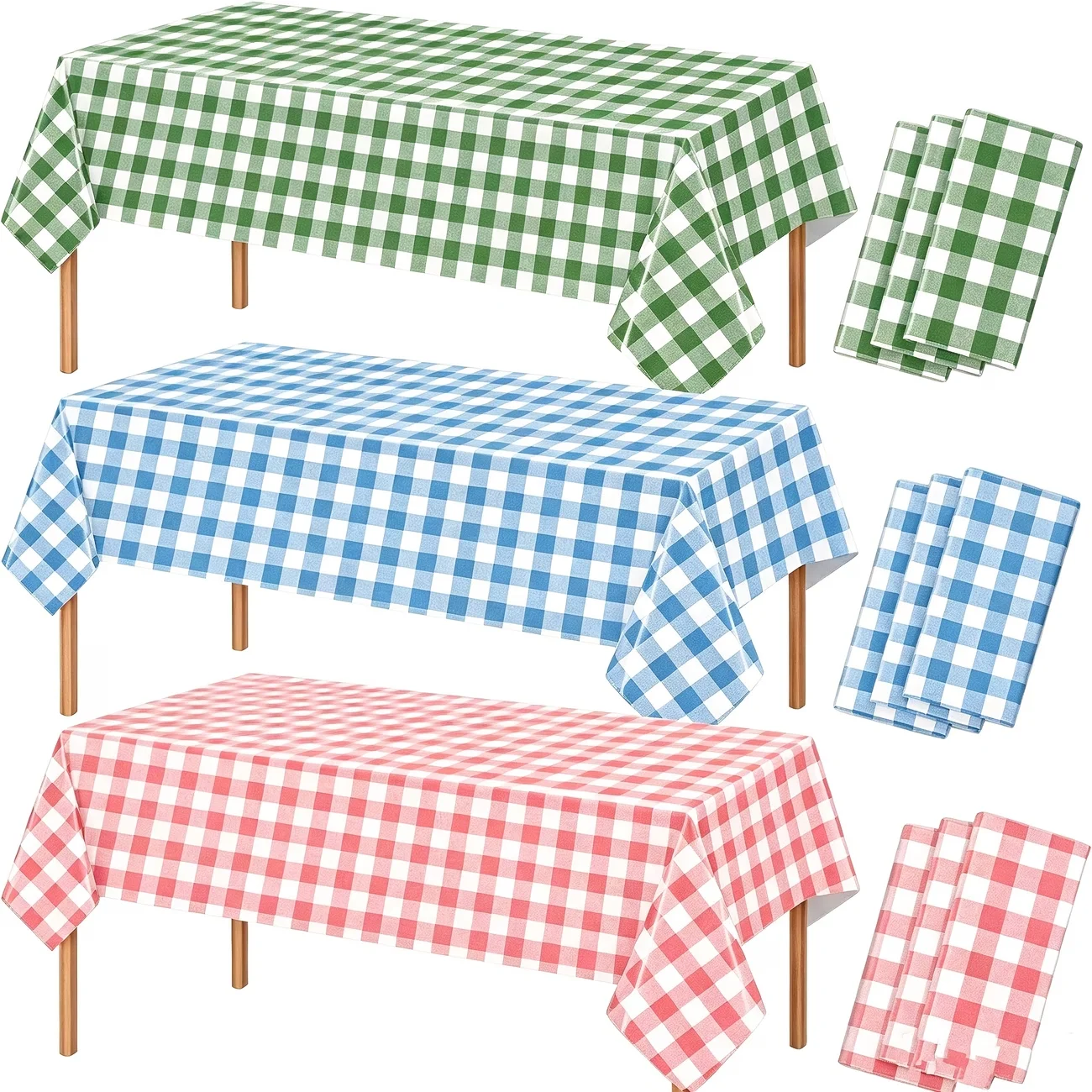 1PC Classic Checkered Disposable Tablecloth Multi-Color Available Plastic Tablecloth Suitable for Outdoor Picnics Camping