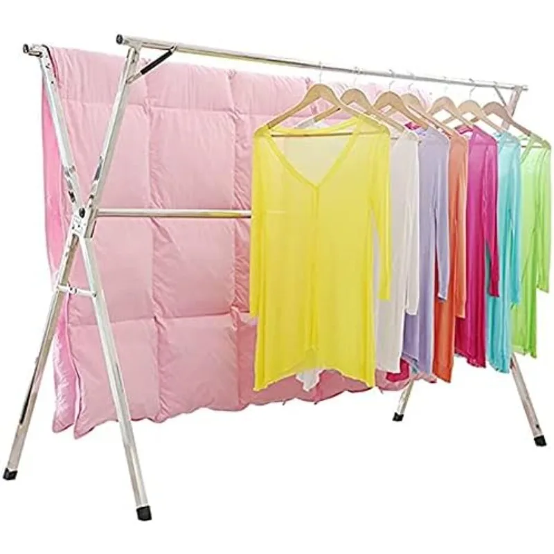 SHAREWIN Clothes Drying Rack Laundry Clothing Foldable Hanging Cloth Drying Racks Stainless Steel Collapsible Garment Rack