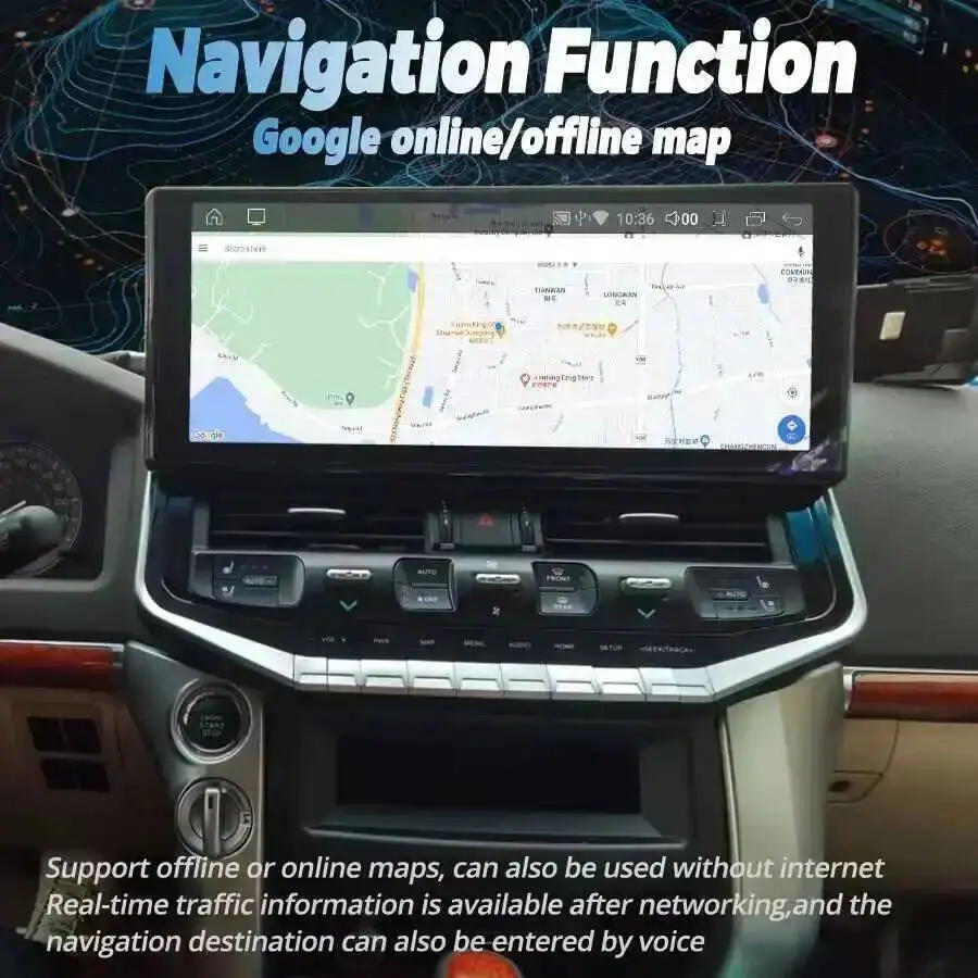 Android 14 Video For TOYOTA Land Cruiser 200 LC200 LC300 Upgrade 2023 Wireless Charging Multimedia Qled Screen 16.3 Inch Stereo
