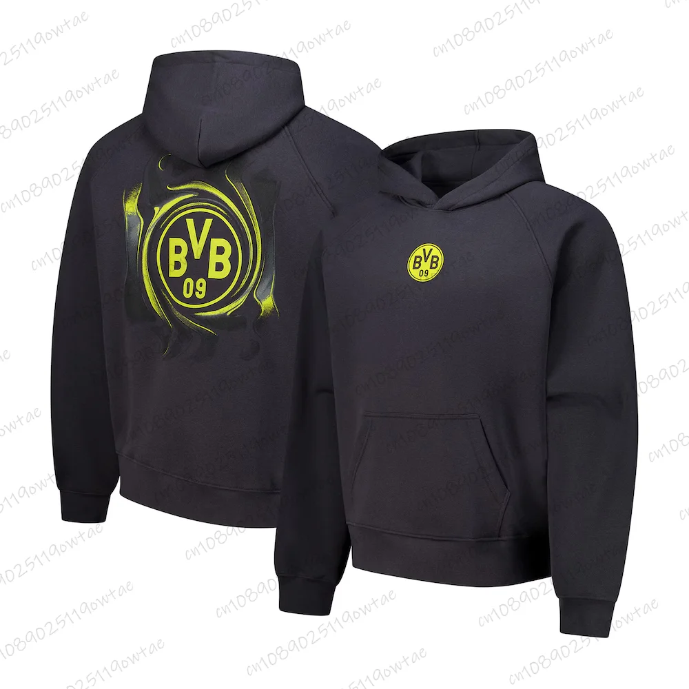 2024 Herren Borussia Dortmund Fußball-Sweatshirt Tops Jugend Kind Sport Training Sweatshirt Fußball Langarm Unisex Hoodie