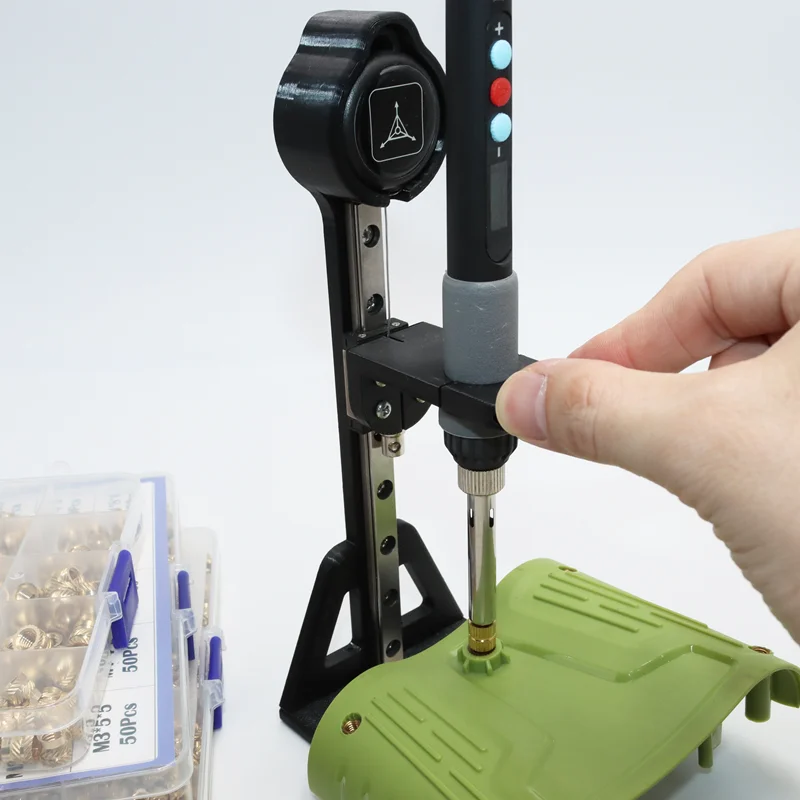 Wärmeeinpresswerkzeug-Set: Lötkolbenspitze für Messinggewindeeinsätze, Heißschmelznüsse, Einpressnuten M2 M3 M6 M8 für 3D-Druck-Einsätze – Detail 3