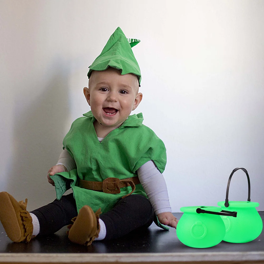 

12Pcs Halloween Witch Candy Bucket Premium PVC Portable Handle Party Favor Gift for Kids Halloween Supplies