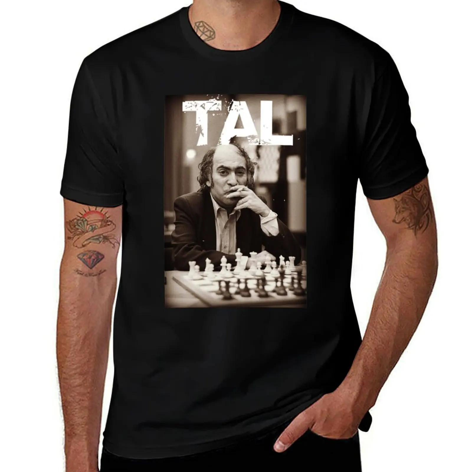 Russian Chess Grandmaster Mikhail Tal T-Shirt Lightweight Basic Short Sleeve Shirt T-Shirt