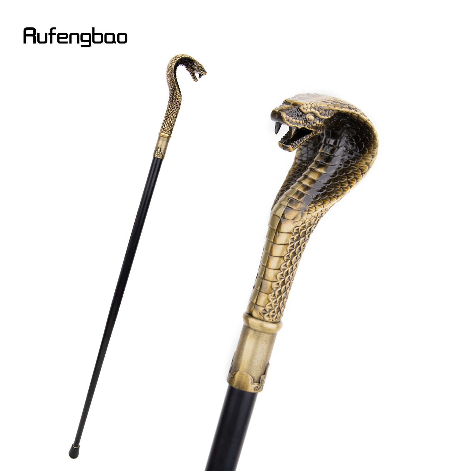 

Bronze Luxury Snake Single Joint Fashion Walking Stick Decorative Vampire Cospaly Party Walking Cane Halloween Crosier 93cm