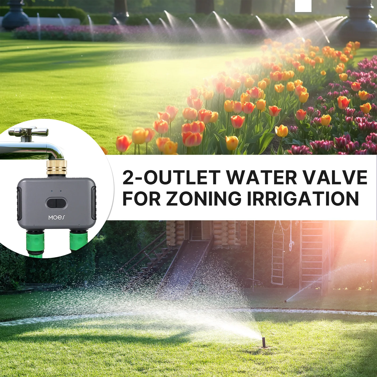 Bluetooth Smart Garden Sprinkler Water Timer by 2 Way Rain Delay Filter Washer Programmable and Automatic Irrigation Controller