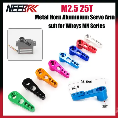 NEEBRC 25T M2.5 Upgrade RC Servo Metal Horn Aluminium Arm for RC Car Boat Wltoys 12428 MN78 MN82 MN168 MN99S WPL D12 B36 C74 C54