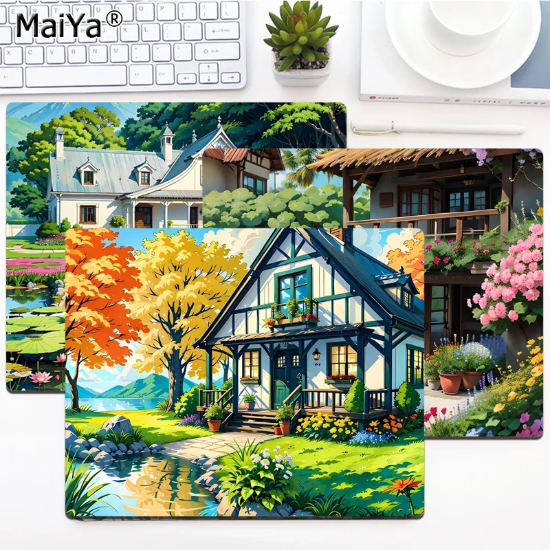 Landscape Italy Painting Picture Mousepad Anti-Slip Gaming Mouse Pad Gamer Desk Mat Keyboard Pad Office Desk Accessories