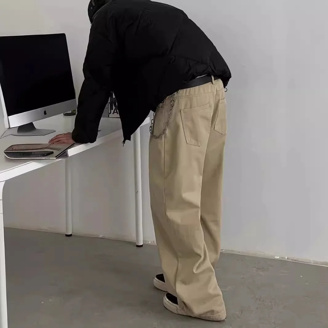 

Американские рабочие брюки в стиле ретро, мужские весенне-осенние новые модные брендовые повседневные брюки длиной до пола в японском стиле с широкими штанинами