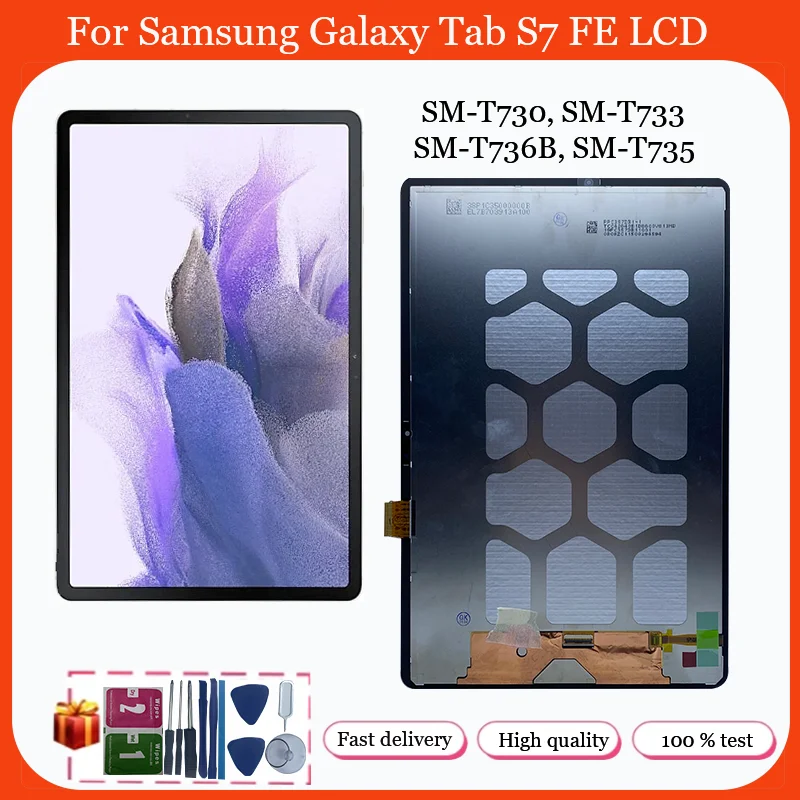 12.4 inches For Samsung Tab S7 FE SM-T730 SM-T733 SM-T735 SM-T736 LCD Display Touch Screen Digitizer