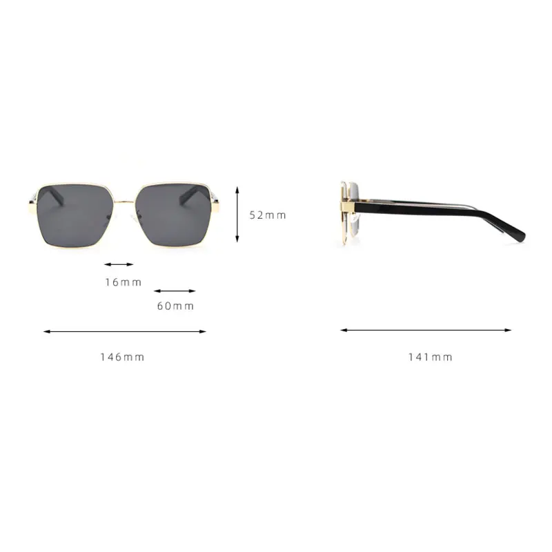 mimiyou Polarized Square Sunglasses Men Acetate Upscale Punk Sunglasses Women Fashion Glasses Brand UV400 Eyeglasses Shades image 4