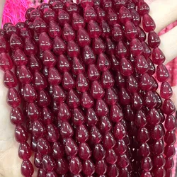 4 5 6 7 8 MM Natural Water Drop Red Chalcedony Jades Stone Loose Spacer Beads For Jewelry Making DIY Earrings Accessories