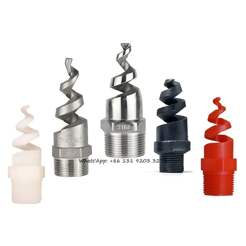 

Industrial Desulfurization Dust Removal Pigtail Nozzle, Stainless Steel 304 Cleaning Full Cone Water Whirl Jet Spiral Nozzle New