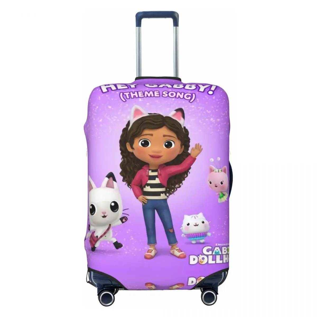 

Custom Gabbys Dollhouse Cartoon Luggage Cover Protector Funny Mercat Mermaid Travel Suitcase Covers for 18-32 Inch