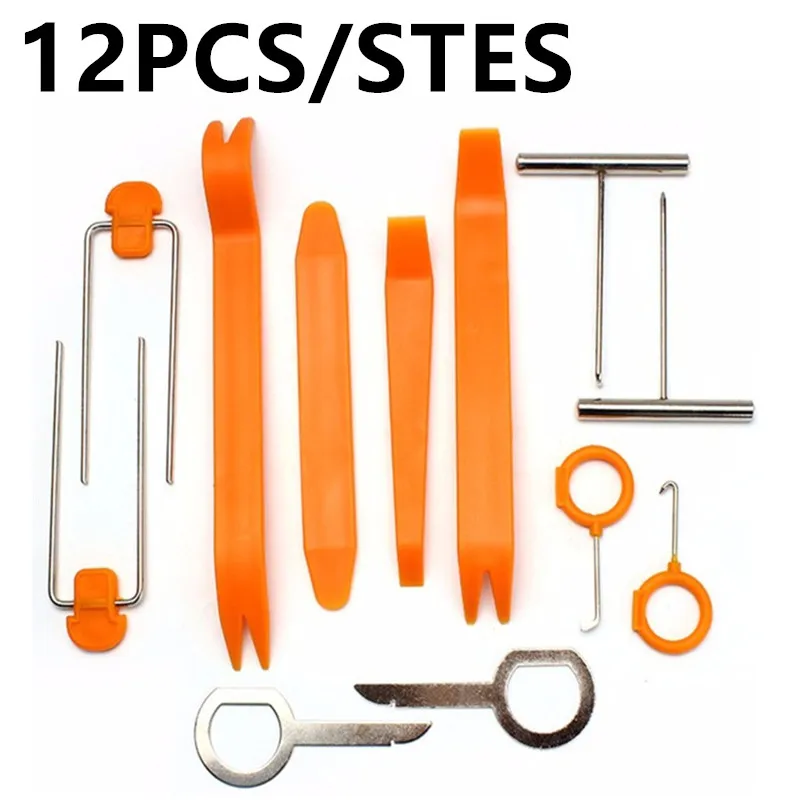 

12 шт. набор инструментов для снятия автомобильной отделки, инструмент для разборки автомобильной аудио, инструменты для разборки аудио, нейлоновые и пластиковые автомобильные приборные панели, радио, аудио