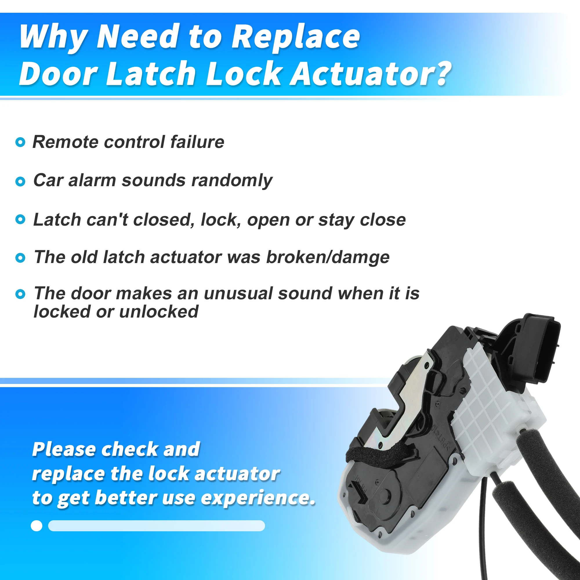 UXCELL Front Right Power Door Latch Lock Actuator for Nissan Altima 16-23 No.805004RA0A