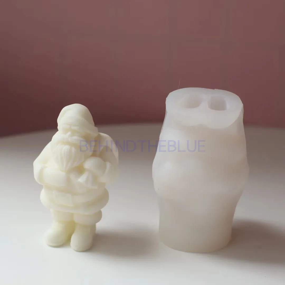 Chritmas Santa Claus Retro Scented Candle Moulds Santa Claus delivering gifts Silicone Mold Handmade Diy Material for Gifts