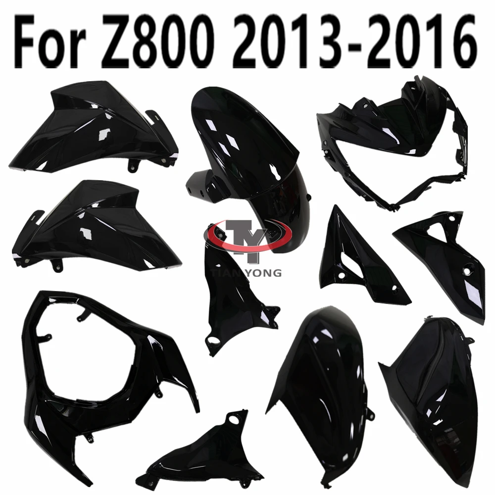 behind Side panel Plastic parts Bright black Motorcycle For Z800 2013-2016 Bodywork Fairing Cowling Components tail