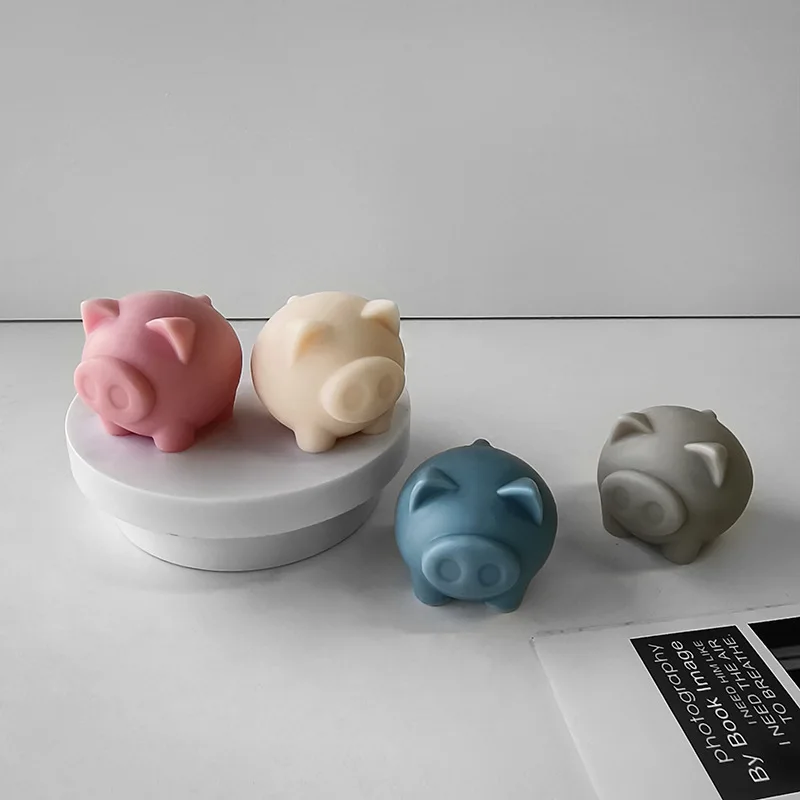 3d Cartoon Schwein Kerze Silikon Form Tier Nettes Schwein Seife Harz Kristall Formenbau Werkzeug Desktop Dekoration Geschenk – Detail 5
