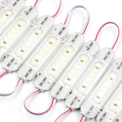 Módulo de luz LED impermeável para sinal, luz de sinal, freio, aviso traseiro, luz lateral traseira, projeto carta, 12V, 24V, 5730SMD, 6LEDs, 20PCs