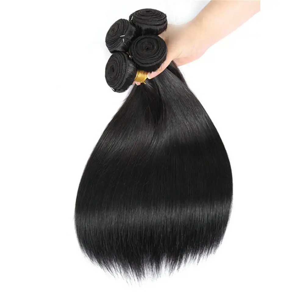 10A Straight Bundles Human Hair (22 24 26 28 Inches, Straight 2/3/4 Bundles) 100% Unprocessed Brazilian