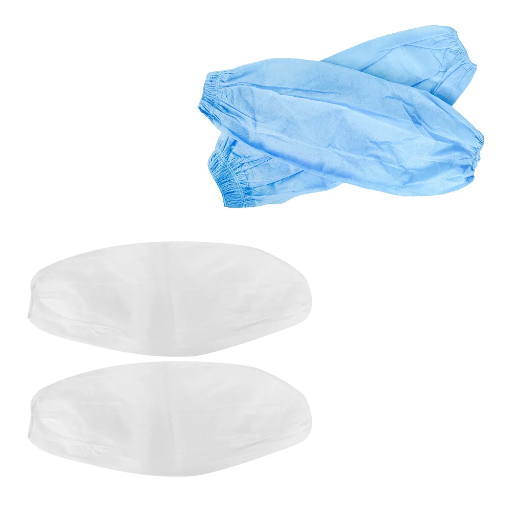100pcs Disposable Arm Sleeves Dust Proof Oilproof Cleaning Breathable Protective Covers Kitchen Helper Nonwoven Fabric Adult