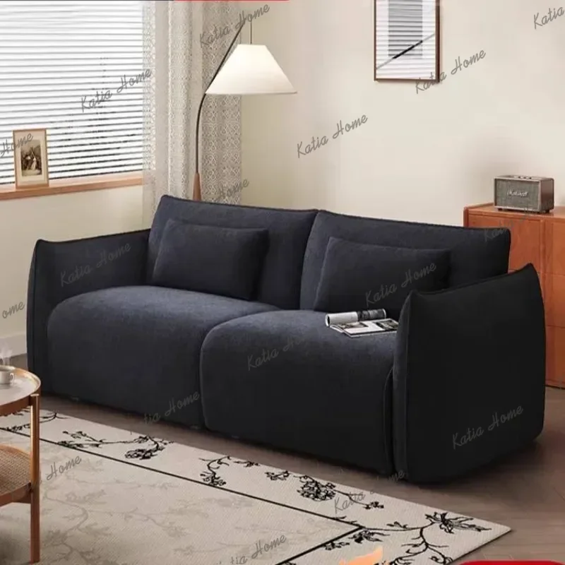 Factory Direct Oversized Black Living Room Sofas Minimalist Nordic Modern Living Room Sofas Lounges 2 Seater Divano Soggiorno Ho