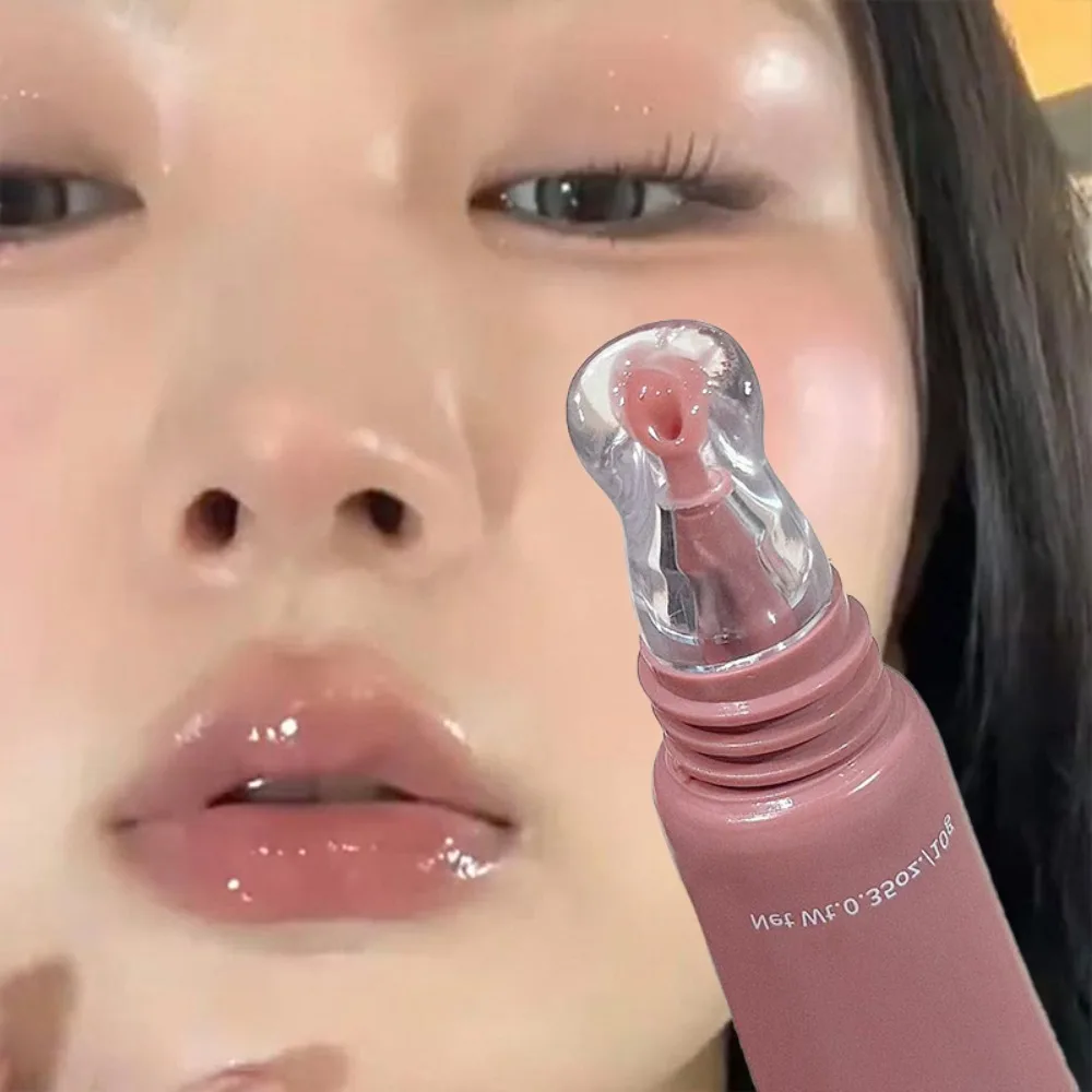 1Pcs Soft Tube Mirror Lip Gloss Lip Oil Nude Plumping Lip Gloss Moisturising Transparent Lipgloss Beauty Cosmetics Makeup