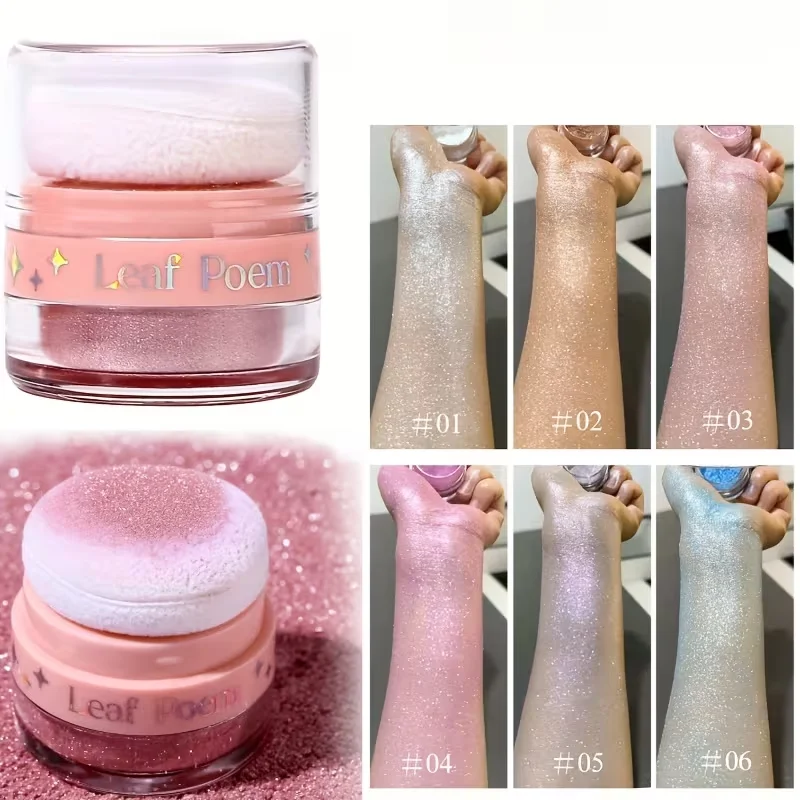 بريق تمييز مسحوق الماس عالي اللمعان ماكياج الوجه الجسم بيرليسسينت تمييز مسحوق المهنية مستحضرات التجميل خفيفة عالية #6