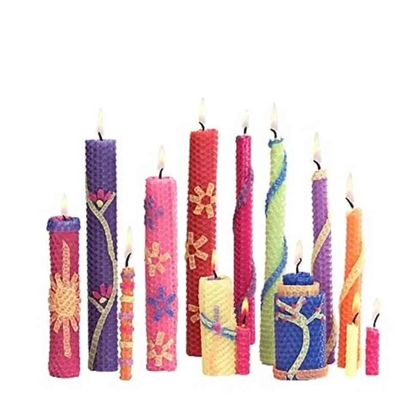 15*20/20x20CM Colored Beeswax Sheet Candle Roll Cushion Handmade DIY Honeycomb Wax Sheet Parent-child Activity Material Package