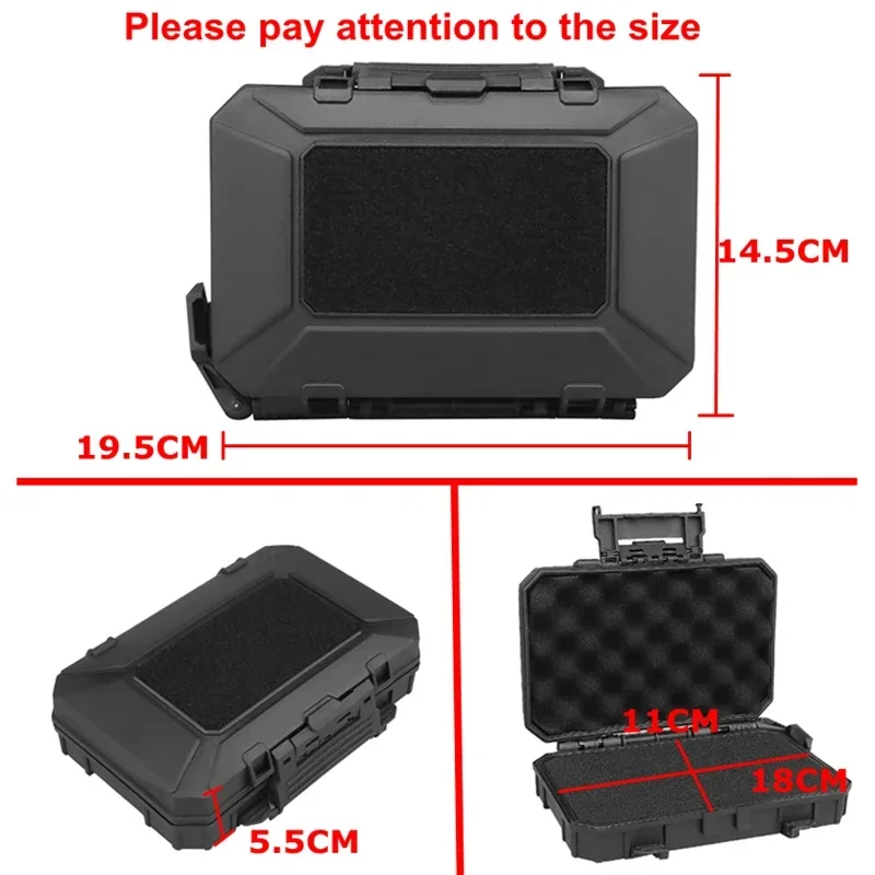 Tactical Critical Gear Case Waterproof Attachable To MOLLE EDC Sealed Hard Case Small (19.5*14.5cm) Tool Box Secure Storage