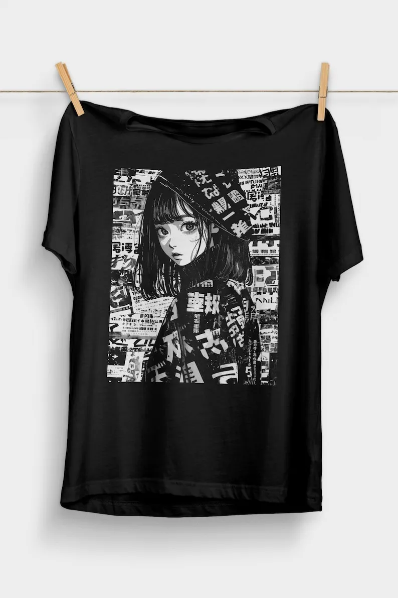 

Grunge Anime Manga Girl TShirtKawaii ClothingAlt ClothesAnime AestheticGrunge ClothingHarajuku Streetwear Shirt