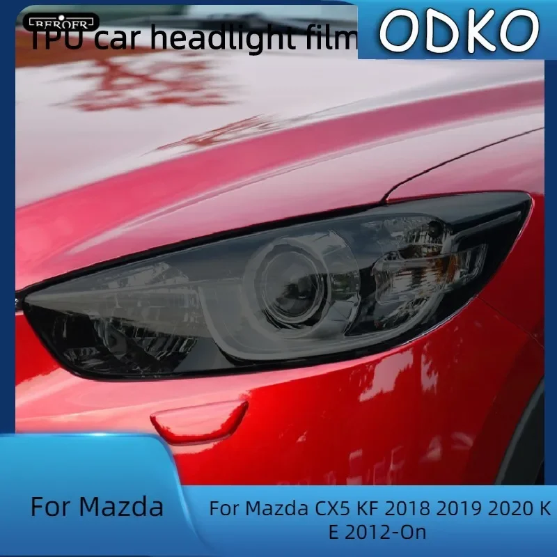 For Mazda CX5 KF 2018 2019 2020 KE 2012-On Car Headlight Protection Tint Film Smoke Black Transparent TPU Sticker Accessories