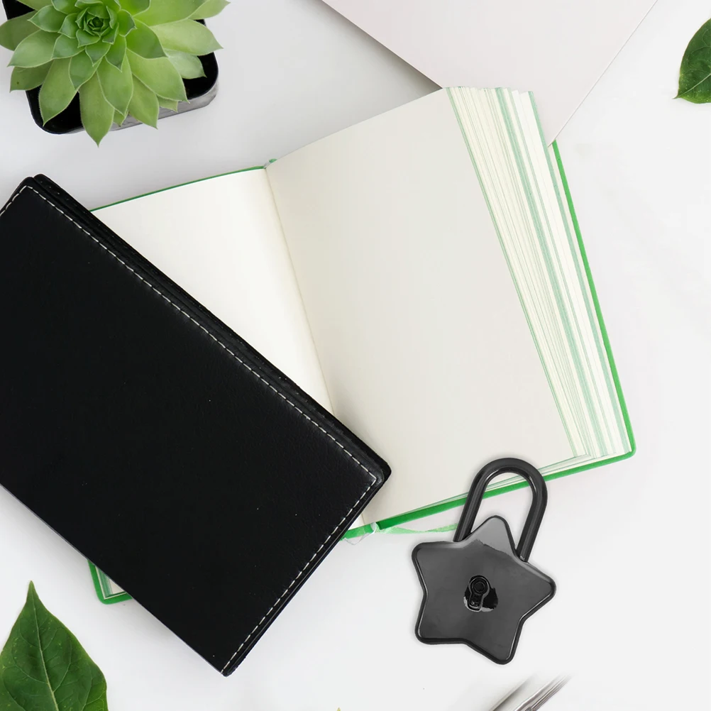 

2Pcs Pentagram Lock Luggage Password Black Zinc Alloy Padlock for Jewelry Storage Travel Gym Locker Key Cable Security Daily Use