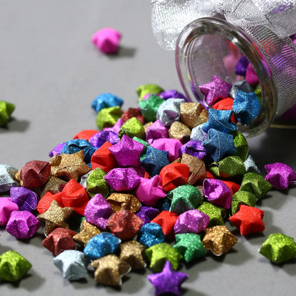 460 قطعة شرائط ورق على شكل نجمة قوس قزح ملونة قابلة للطي لتقوم بها بنفسك أوراق حرفية للملاحظات اليدوية هدايا ورق خماسي مزخرف