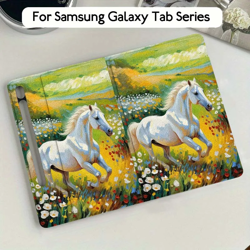 

Cartoon Anime Horse Design Tablet Case For Samsung Galaxy Tab S7 S8 S9 S10 FE Plus Lite 11 12.4 13.1 Inch