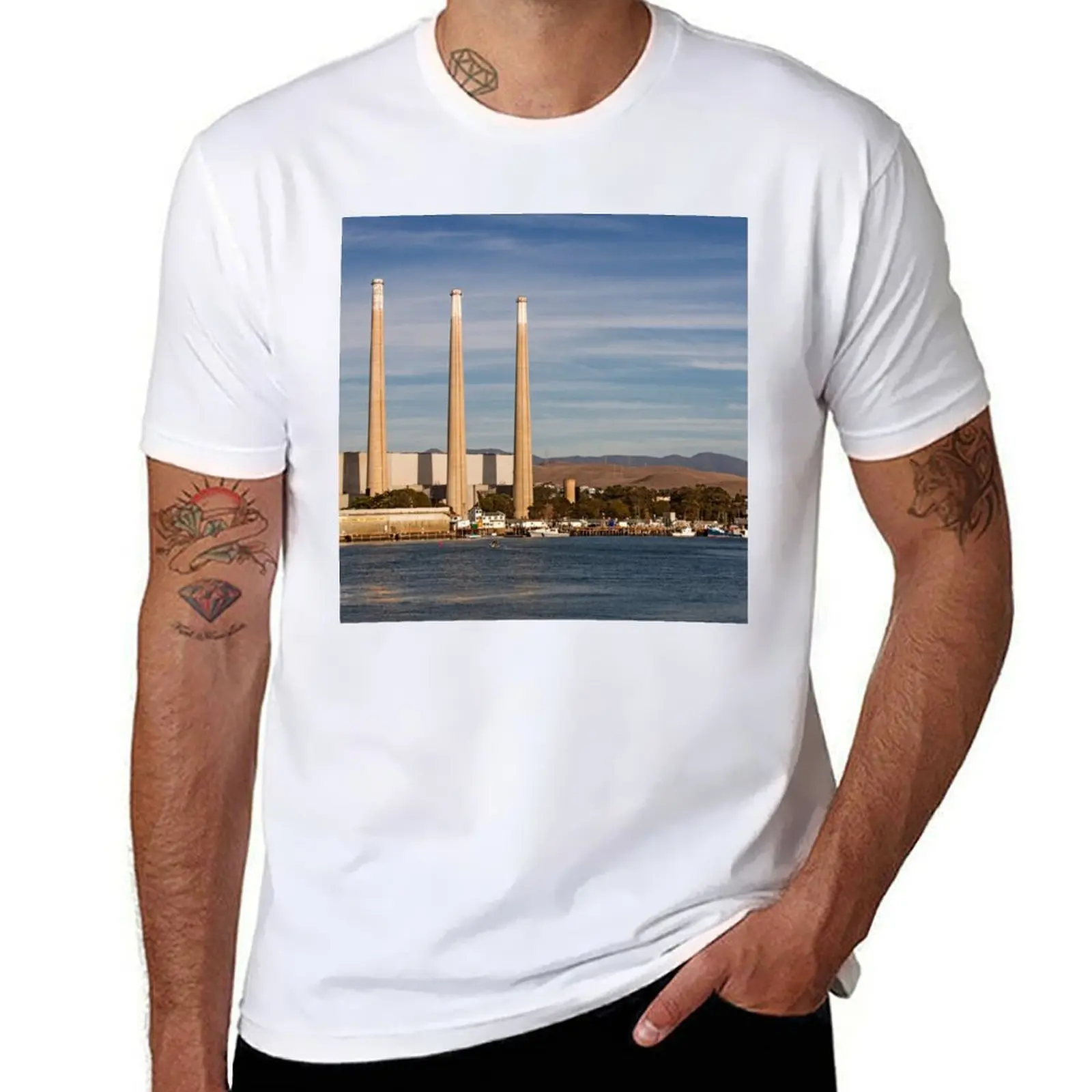 

Morro Bay Power Plant - Morro Bay,California T-Shirt t shirts for man slim fit graphic t shirts for man T-Shirt