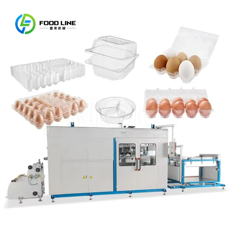 Custom Plastic Disposable Plates Food Tray Vacuum Form Machine Blister Plastic Clamshell Automatic Plastic Tray Making Machine