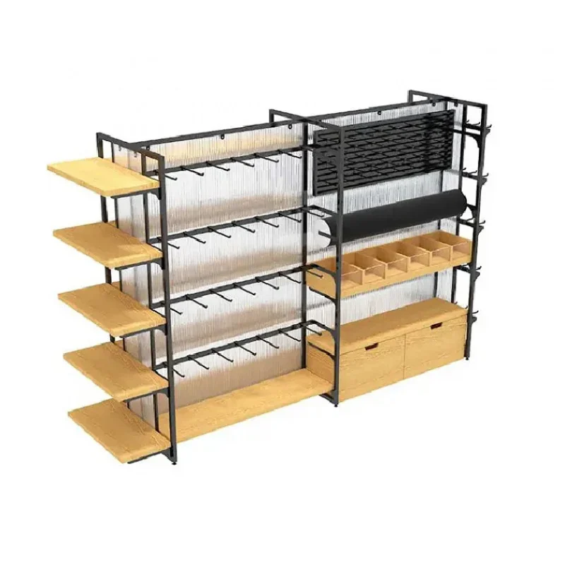 custom.Shelf High Quality Iron Metal  Wood Carton Box Wooden Wall Shelf Living Room Furniture Contemporary