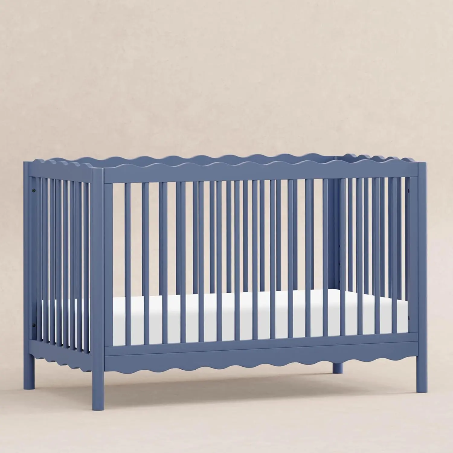 Swell 4-In-1 Convertible Crib With Toddler Bed Conversion Kit In Cove Blue, Greenguard Gold Certified