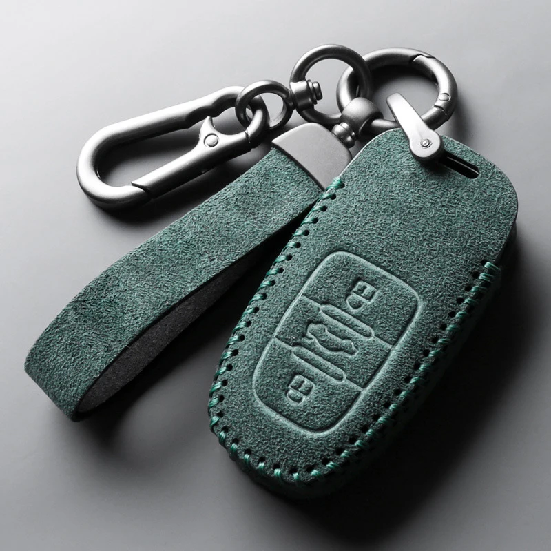 

Luxury Car Key Case Fob For Audi A6 A4 A5 A7 A8 C8 Q8 8S 8W Q7 B9 4M S5 S4 S7 D5 TT TTS TFSI E-Tron Keychain Suede Accessories