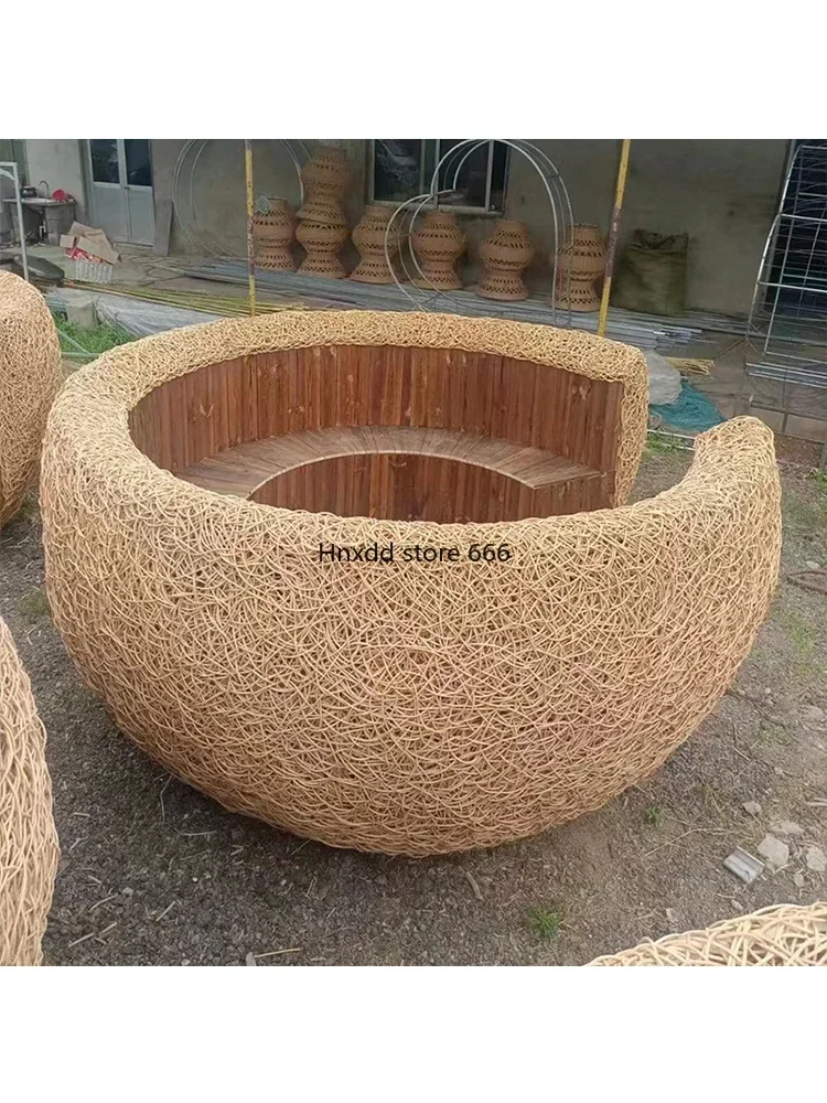 Outdoor Internet celebrity bird's nest card seat rattan sofa