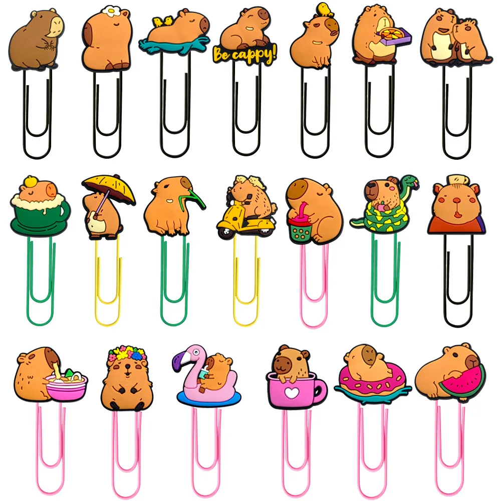 

Capibala Cartoon PVC Decorative Rotary Needle Office Supplies Paper Clip Cute Bookmark DIY Y2k Fashion Toys Anime Cartoon Frind