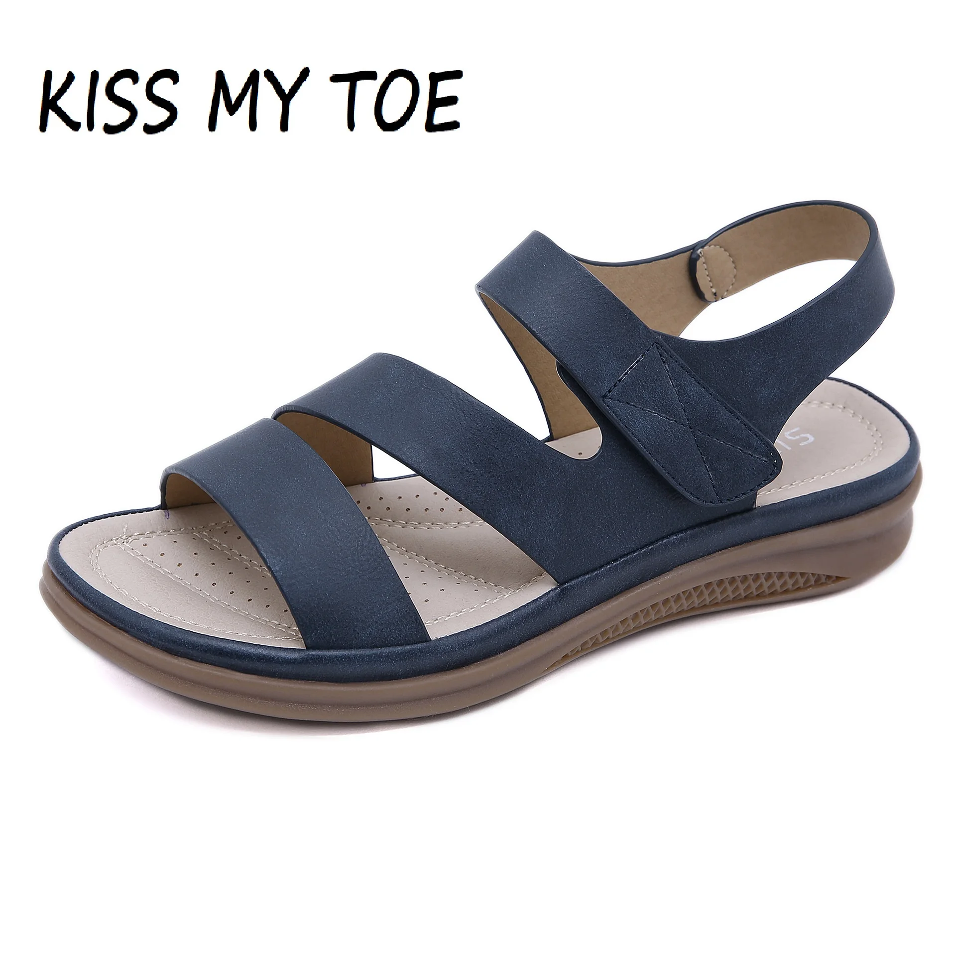 

Women's Sandals Summer 2024 Casual New PU Non-Slip Soft Comfort Wedge High Heels Platform Open Toe Retro Shoes Woman Beach Party