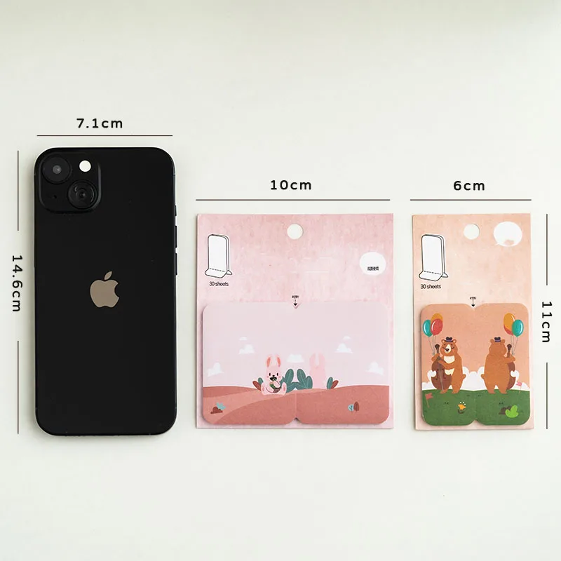 동물 파티 양면 편의 스티커 크리 에이 티브 만화 3 차원 n 시간 스티커 라벨 Stickable