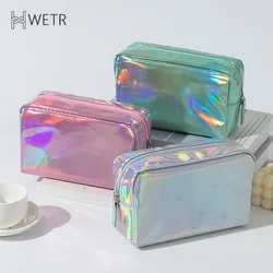 Fashion Portable Solid Color Laser Cosmetic Bag High-capacity Wash Storage Bag Makeup Bag Travel Cosmetic Organizer Gifts