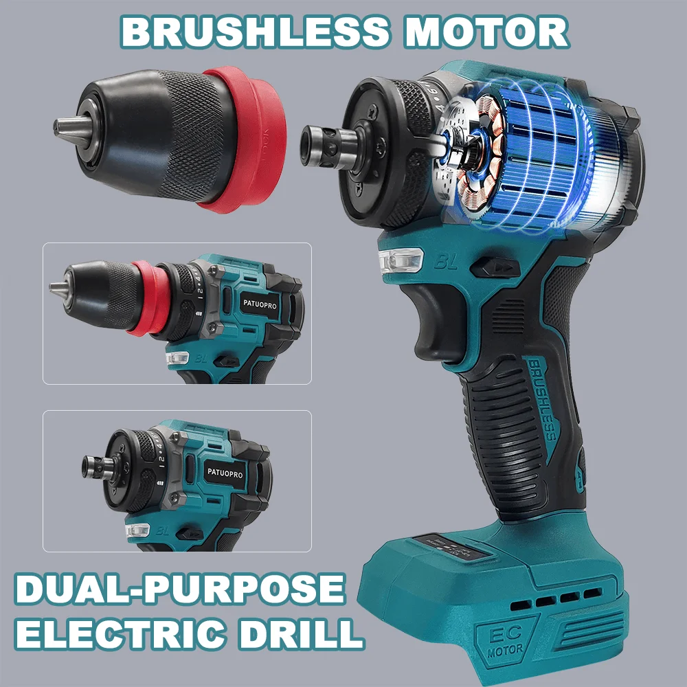 ไขควงไร้สาย2อิน1ด้ามชาร์จไฟได้สำหรับแบตเตอรี่ Makita 18V ไขควงไร้สาย Bor listrik 10mm