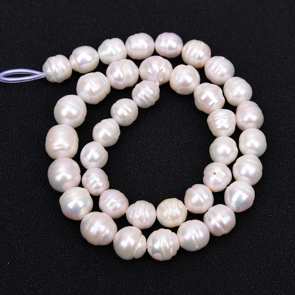 APDGG 5 Strands 9x11mm Natural White Rice Pearl Strands Loose Beads For Necklace Bracelet Jewelry DIY
