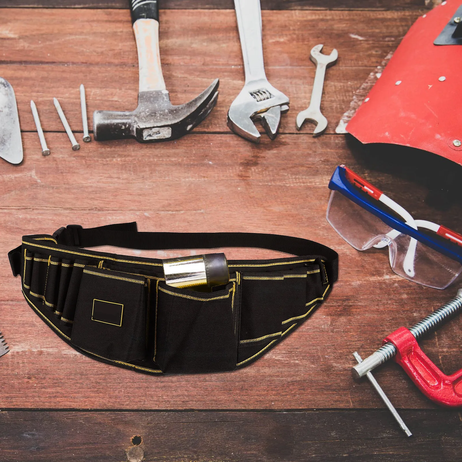 

1 шт. поясная сумка для инструментов электрика из прочной водонепроницаемой ткани Оксфорд, регулируемая, для строительства, обслуживания, сантехники